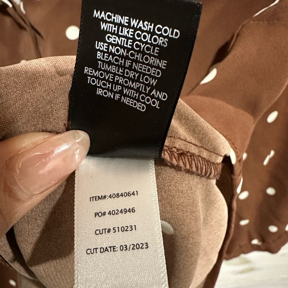 Torrid Chocolate Polka Dot Blouse - Picture 8 of 8